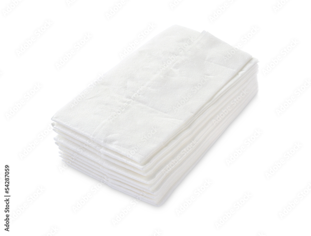 Stack of tissue paper isolated on white background Stack of tissue paper isolated on white background