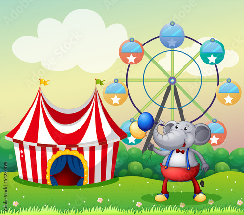 An elephant at the carnival