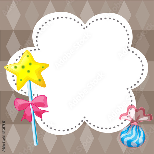An empty cloud template with candies