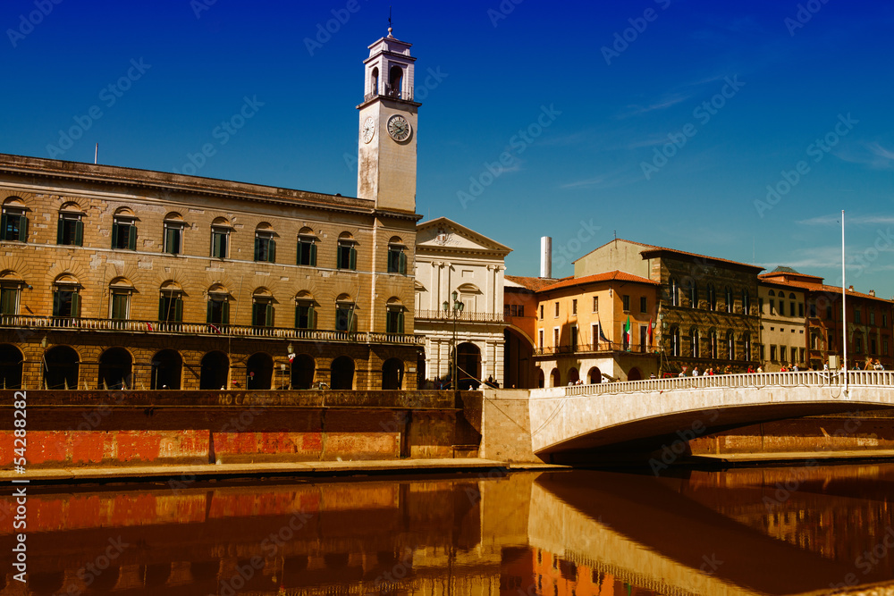 Obraz premium Lurgarni in Pisa. Along Arno River, Tuscany