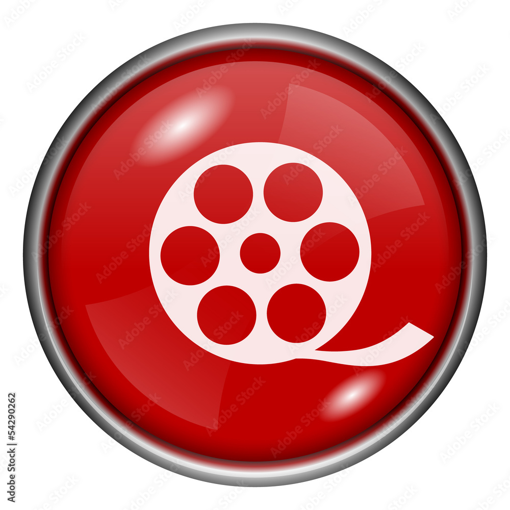 Red round glossy icon