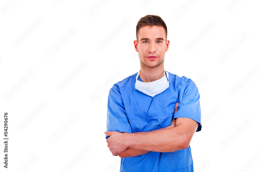 Young doctor man with crossed hands Young doctor man with crossed hands