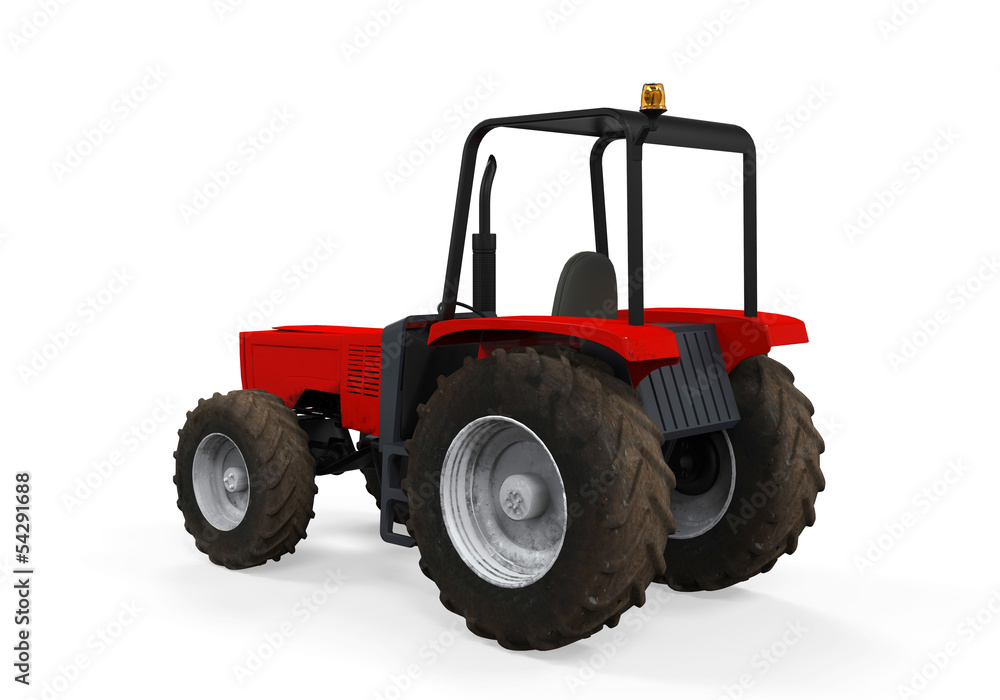 Red Tractor Isolated