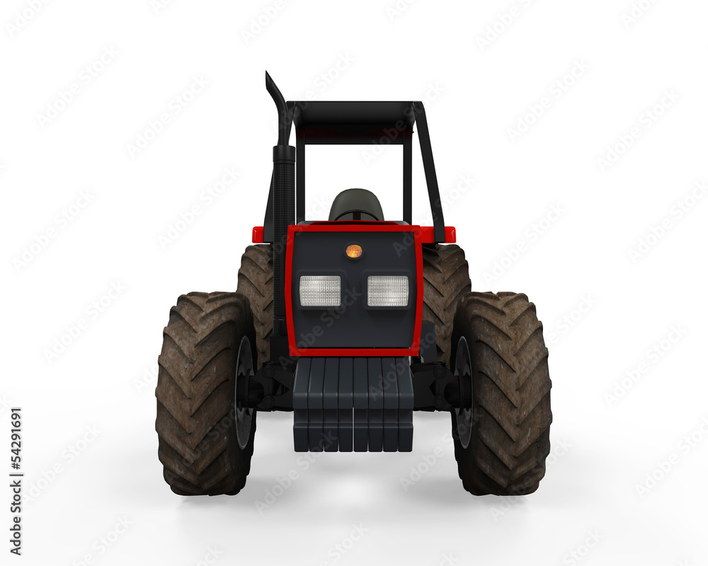 Obraz premium Red Tractor Isolated