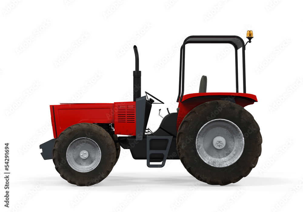 Obraz premium Red Tractor Isolated