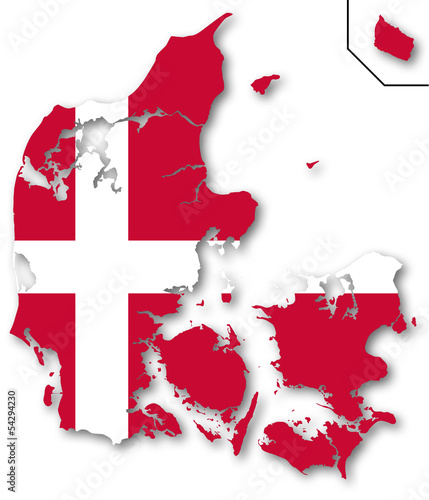 Carte / drapeau du Danemark