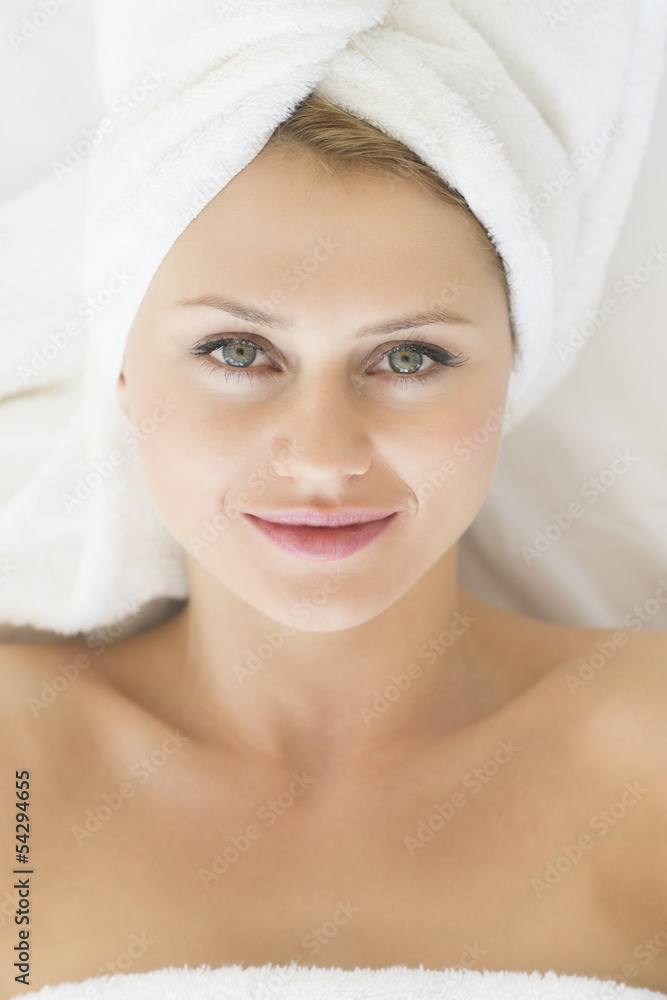 Portrait Of Beautiful Woman Relaxing In Spa Portrait Of Beautiful Woman Relaxing In Spa