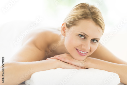 Woman Relaxing In Health Spa