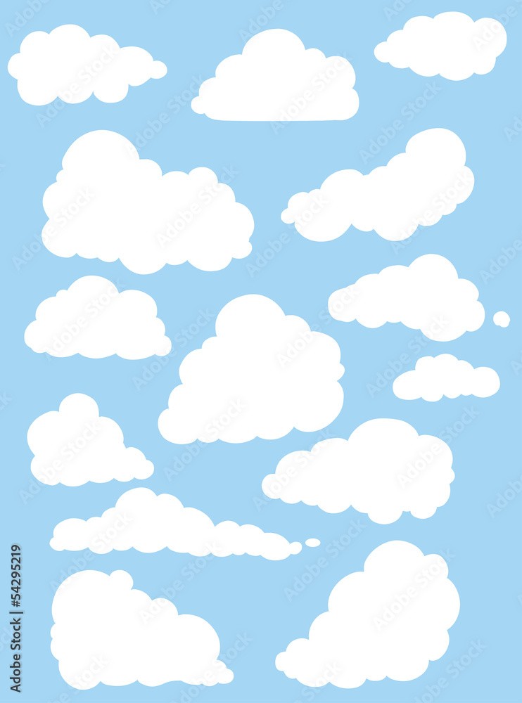 vector set of clouds