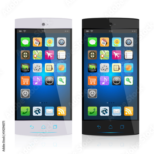 白と黒のスマートフォン