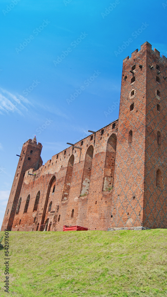 Ruins of medieval Teutonic Order castle in Radzyn Chelminski, Poland