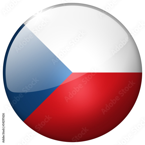 Czech Republic Round Glass realistic Button