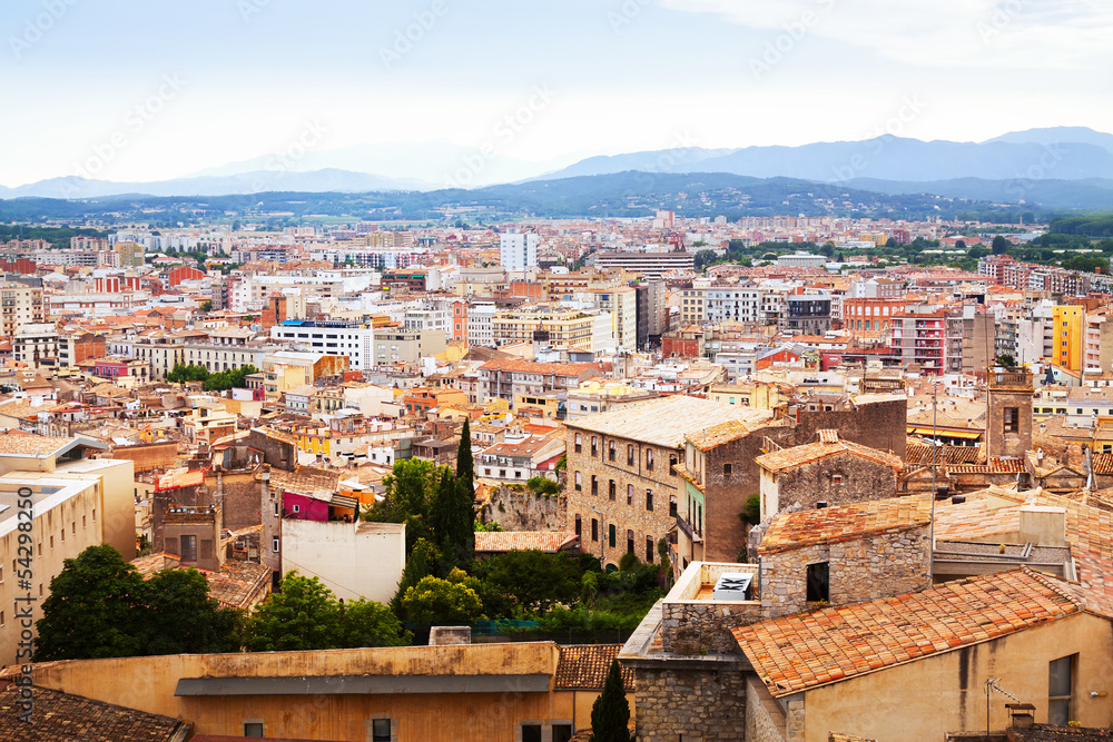 Top view of Girona. Catalonia, Spain
