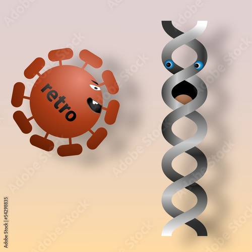 Retrovirus attacking DNA photo