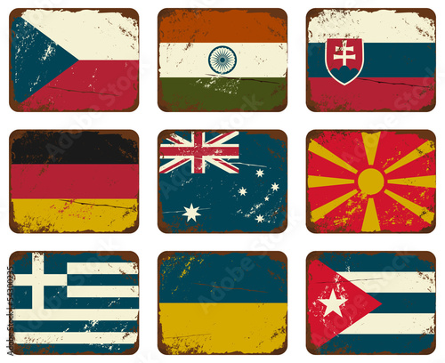 Vintage Metal Flags