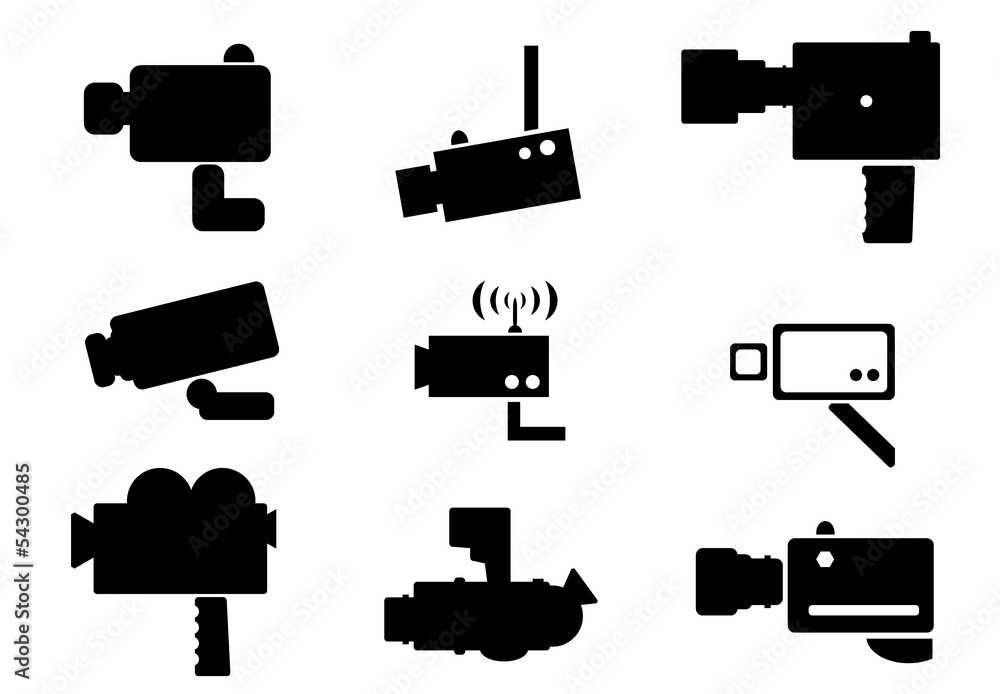 überwachungskamera und videokamera - obrazy, fototapety, plakaty 