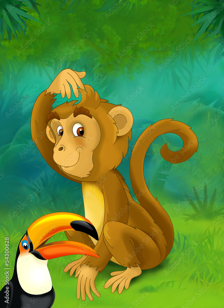 Cartoon jungle - safari - illustration for the children Stock Illustration  | Adobe Stock