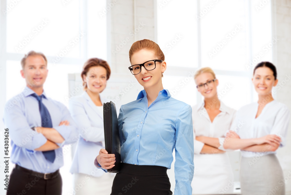 businesswoman with tablet pc in office businesswoman with tablet pc in office