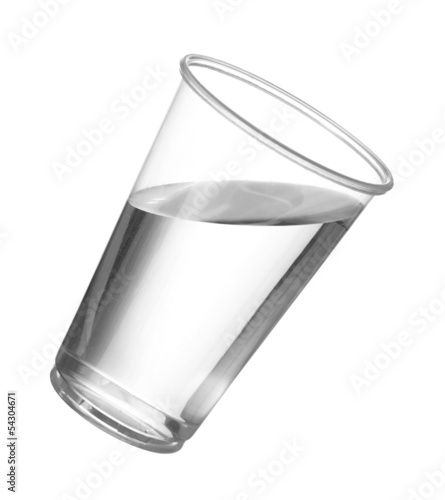 Pure drinking water in disposable plastic cup