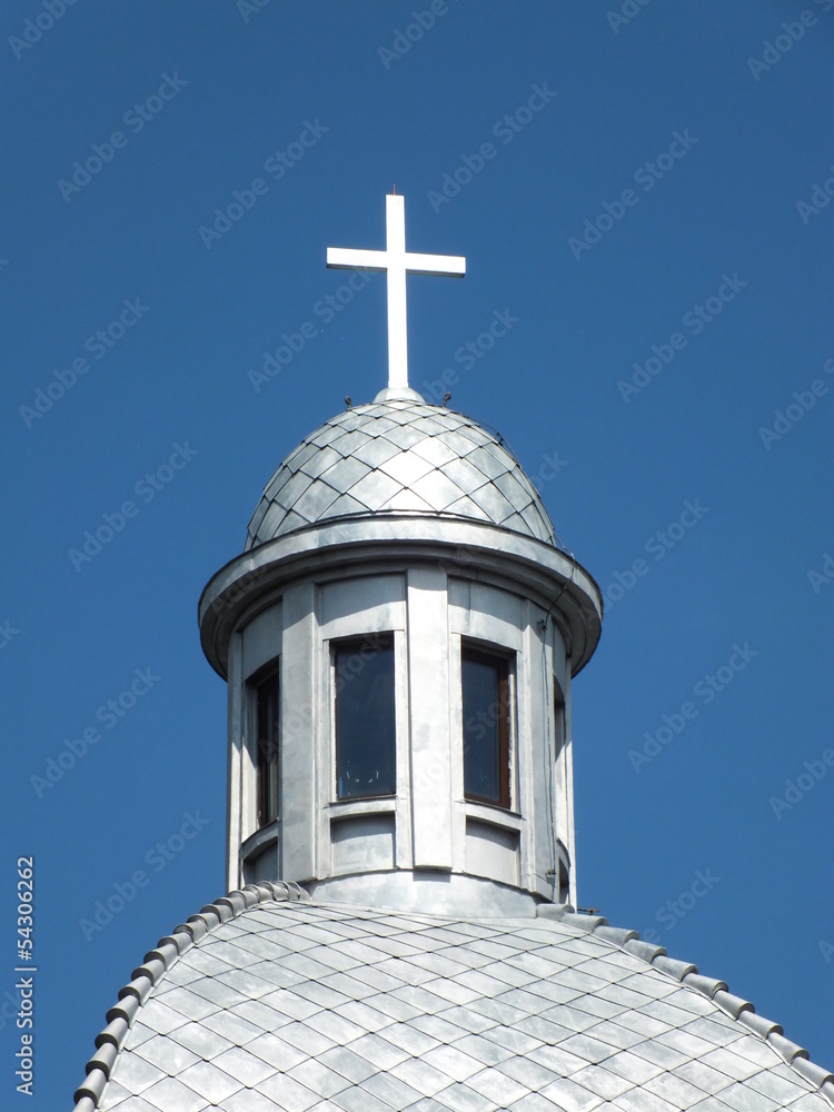 Shining dome with cross Shining dome with cross