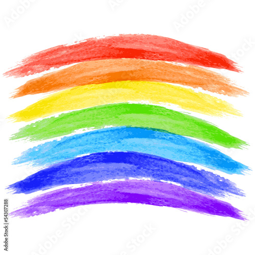 watercolor rainbow on white background - vector illustration