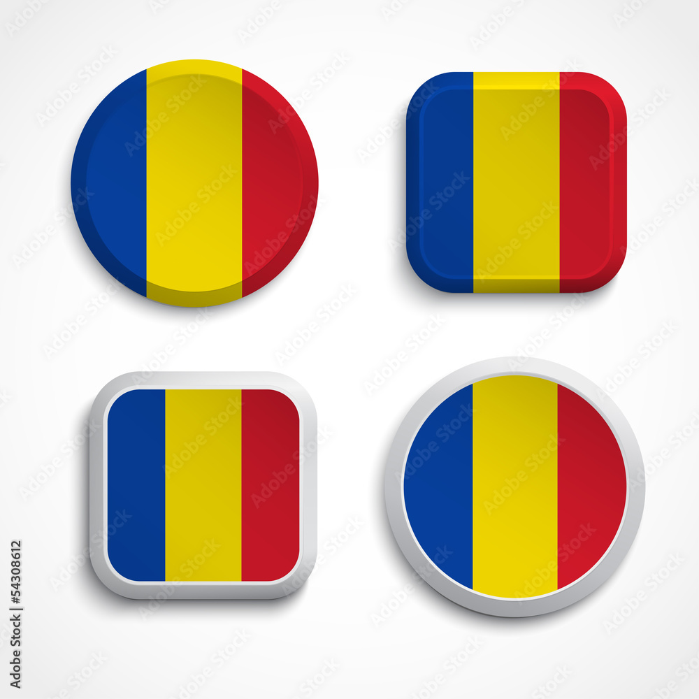 Fototapeta premium Chad flag buttons