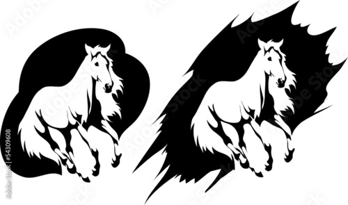 vector emblem depicting galloping horse