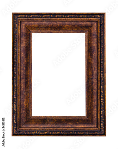 Vintage bronze picture frame isolated