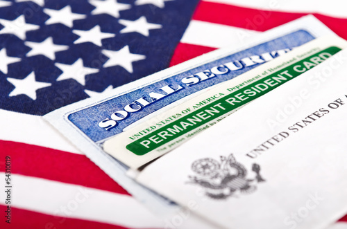 Social security and permanent resident card photo