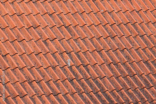 Old red roof tiles