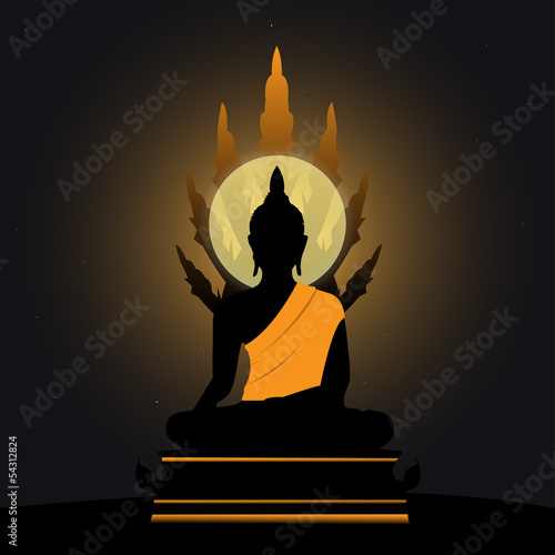 Silhouette of a Buddha (art style)
