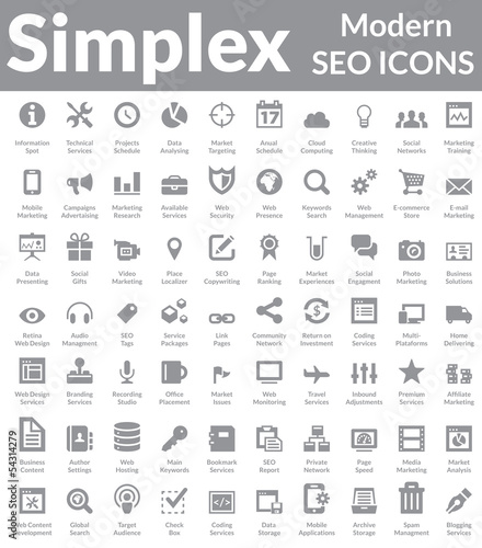 Simplex - Modern SEO Icons (Color Version)