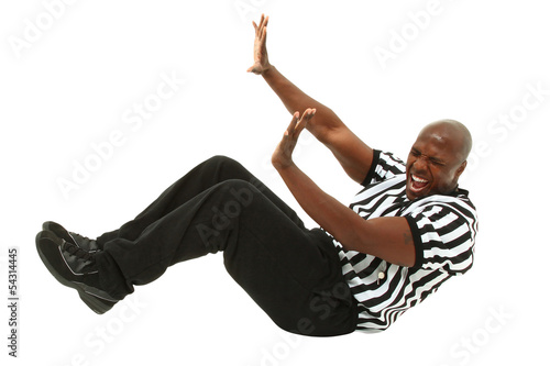 Slika na platnu Fallen Black Male Referee in Uniform in Studio