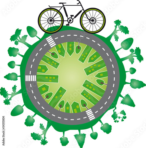 Mundo verde e bicicleta