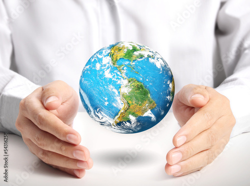 Globe ,earth in  hand