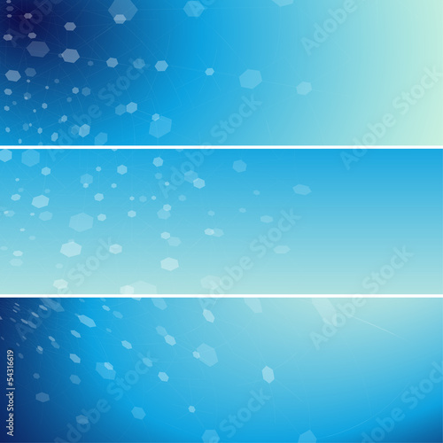 set of technology & science concept banners