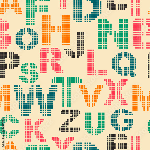Seamless pattern with letters of the alphabet © Elenapro