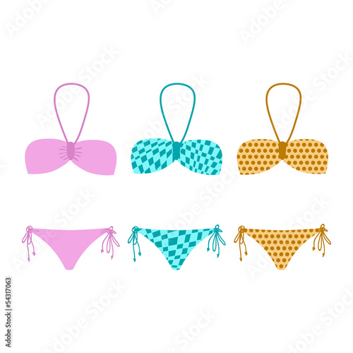 A set of illustrations bikini
