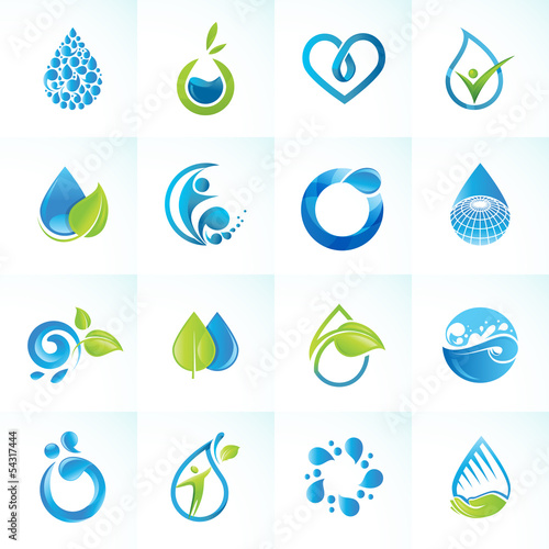 Set of icons for water and nature