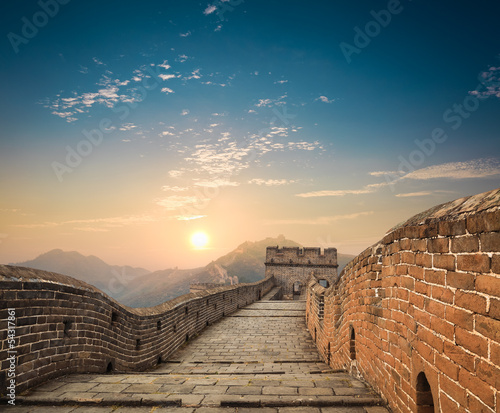 Fotografia, Obraz the great wall at dusk