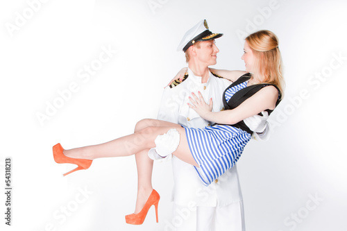 Marine captain and a woman