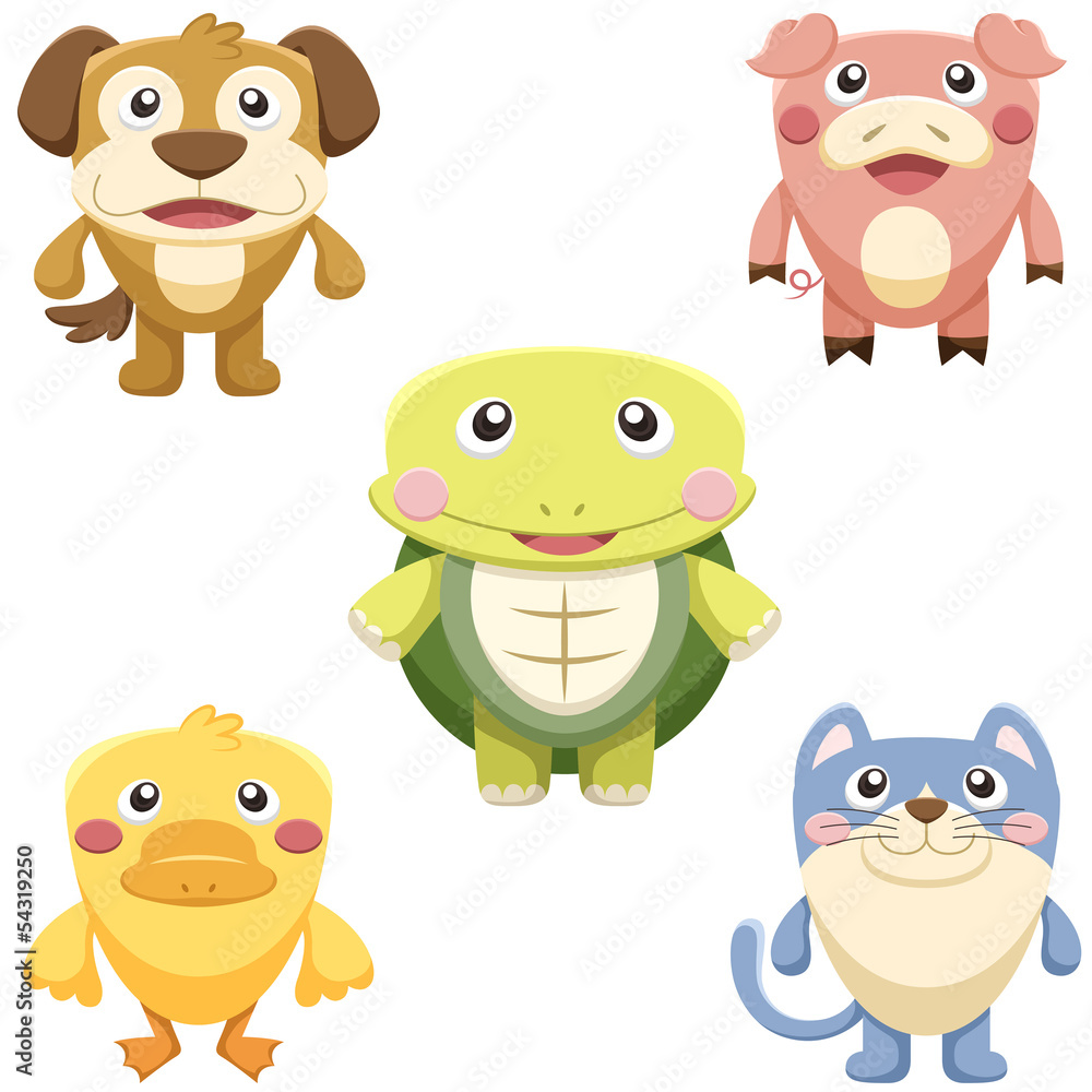 cute animals set cute animals set