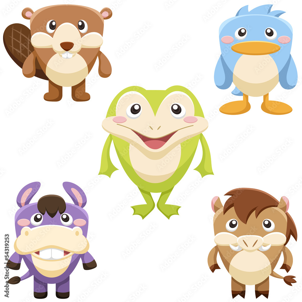 cute animals set cute animals set