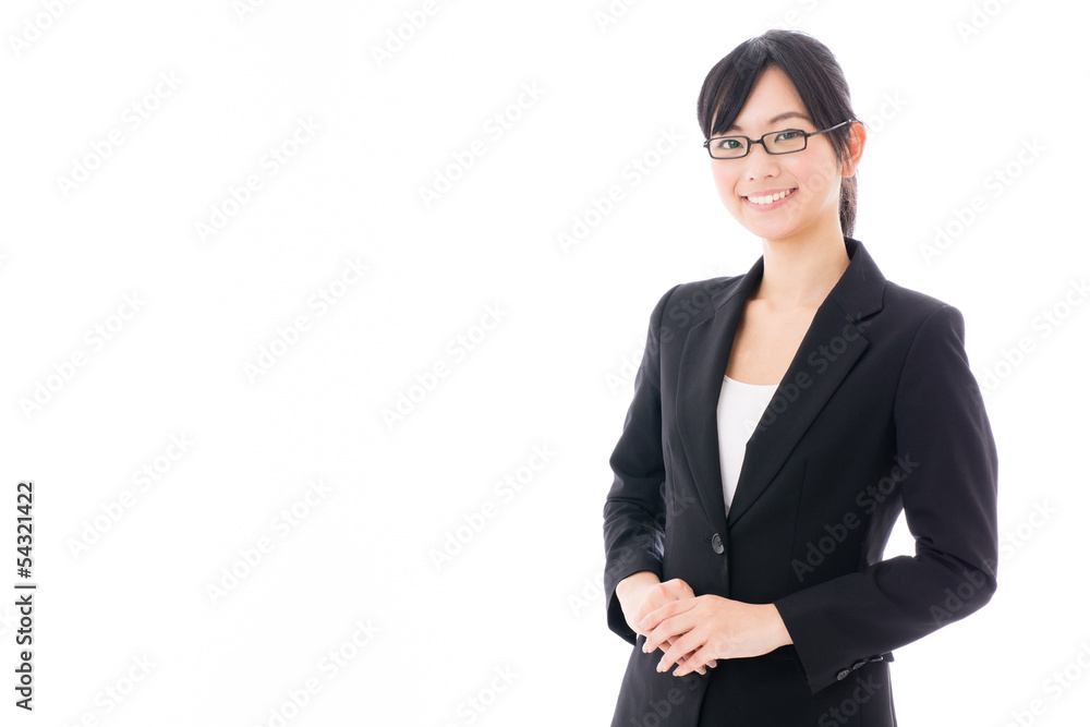 young asian businesswoman on white background young asian businesswoman on white background