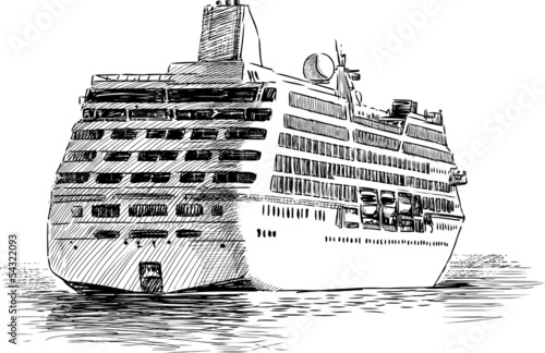 departing cruise ship