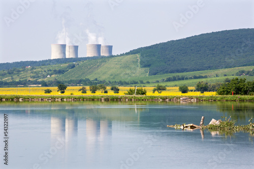 Hron river and nuclear power plant Mochovce - Slovakia photo