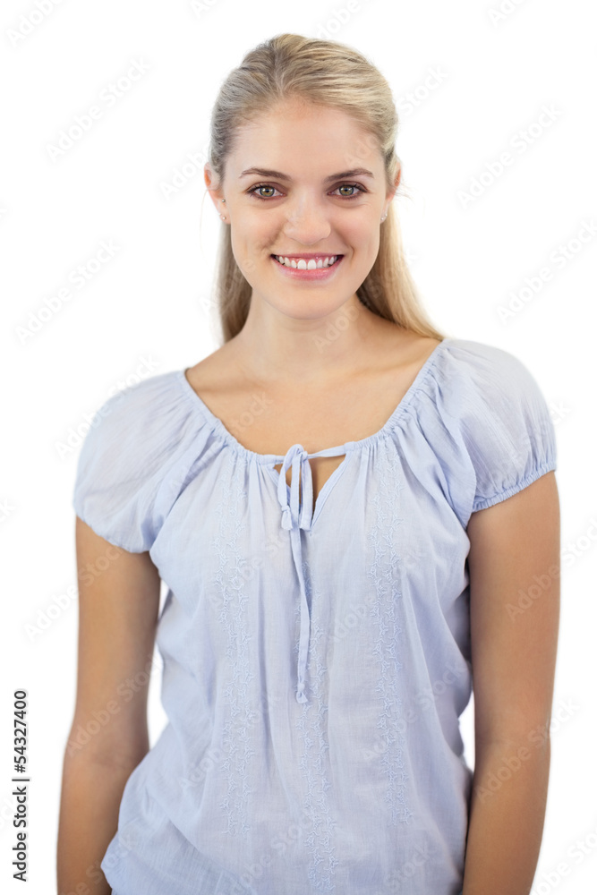 Gorgeous blonde woman smiling at camera Gorgeous blonde woman smiling at camera