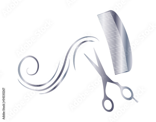 Logo für Frisör in silber