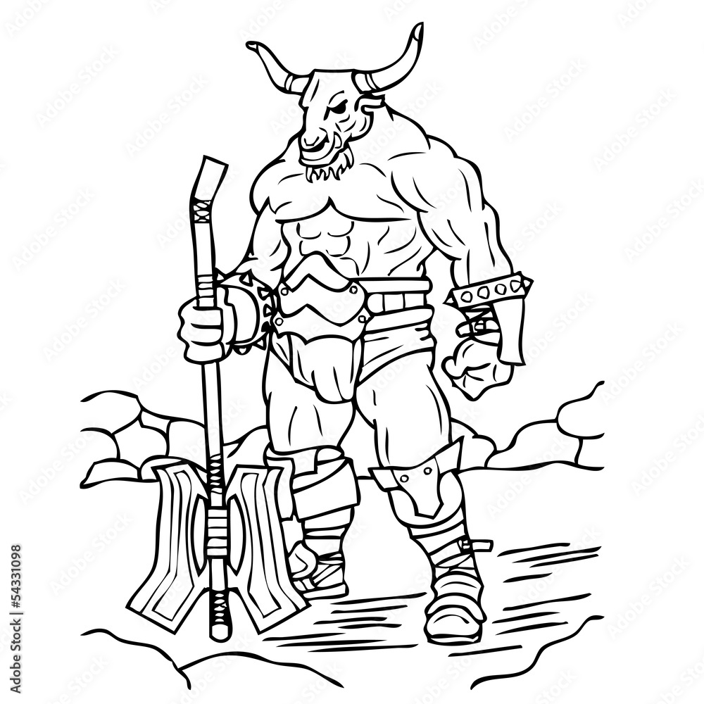 Fototapeta premium Minotaurus Silhouette Vektor