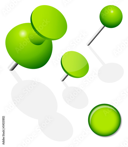 Set Pins, Needle & Magnet Green